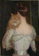Lilla Cabot Perry Woman with Cat Sweden oil painting artist